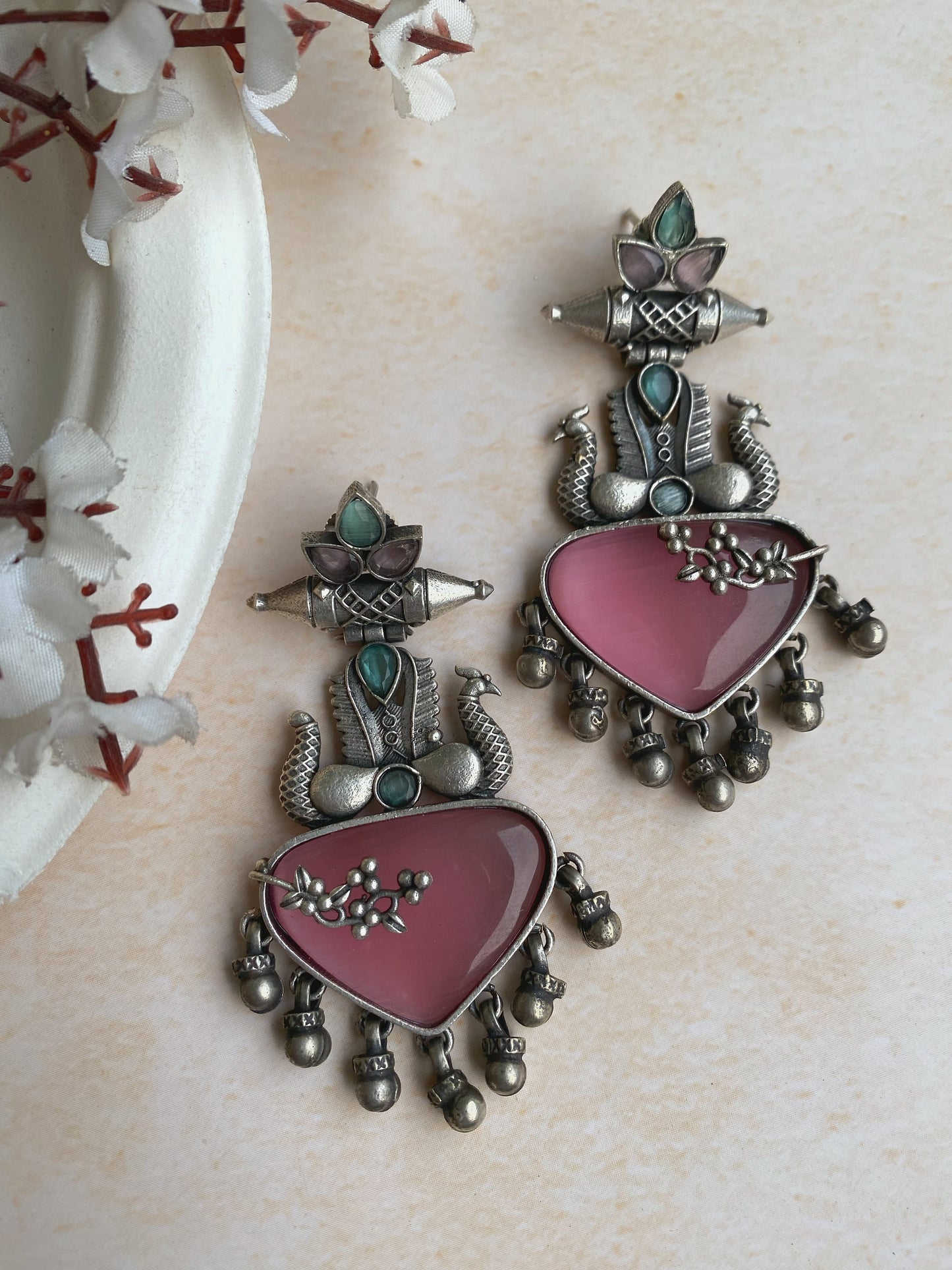 GANIKA SILVERLOOKALIKE EARRINGS