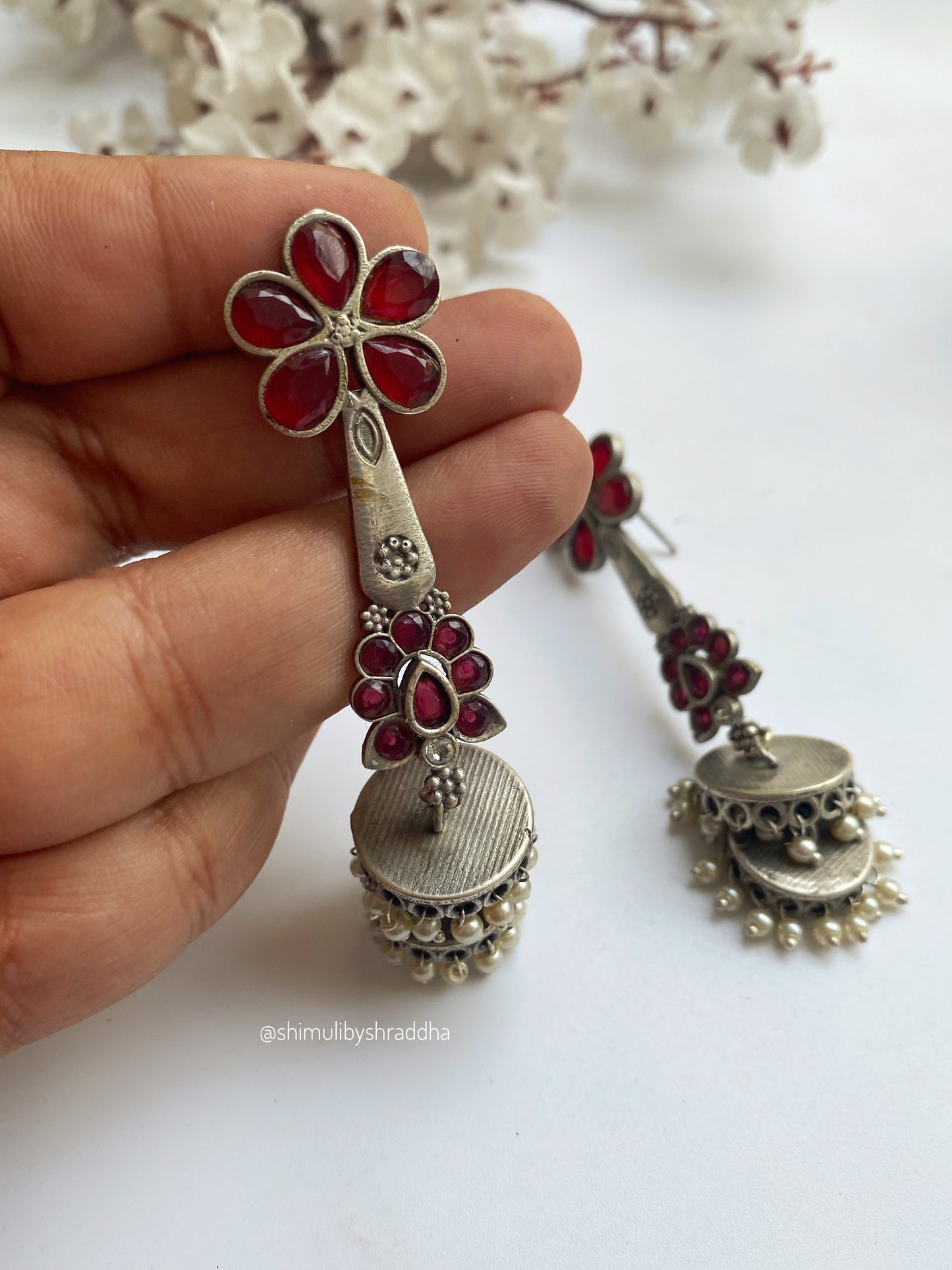 FLOWER STONE JHUMKA