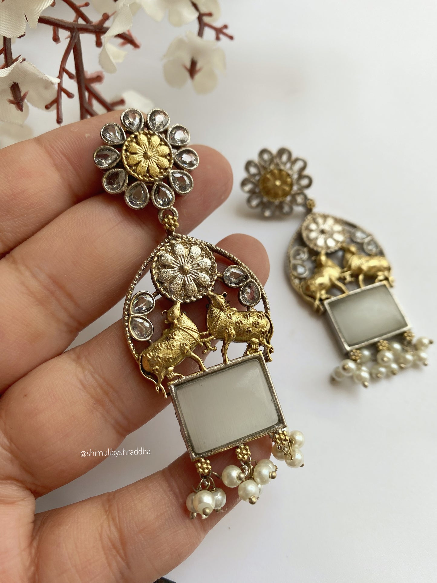 RAGINI DUAL TONE EARRINGS