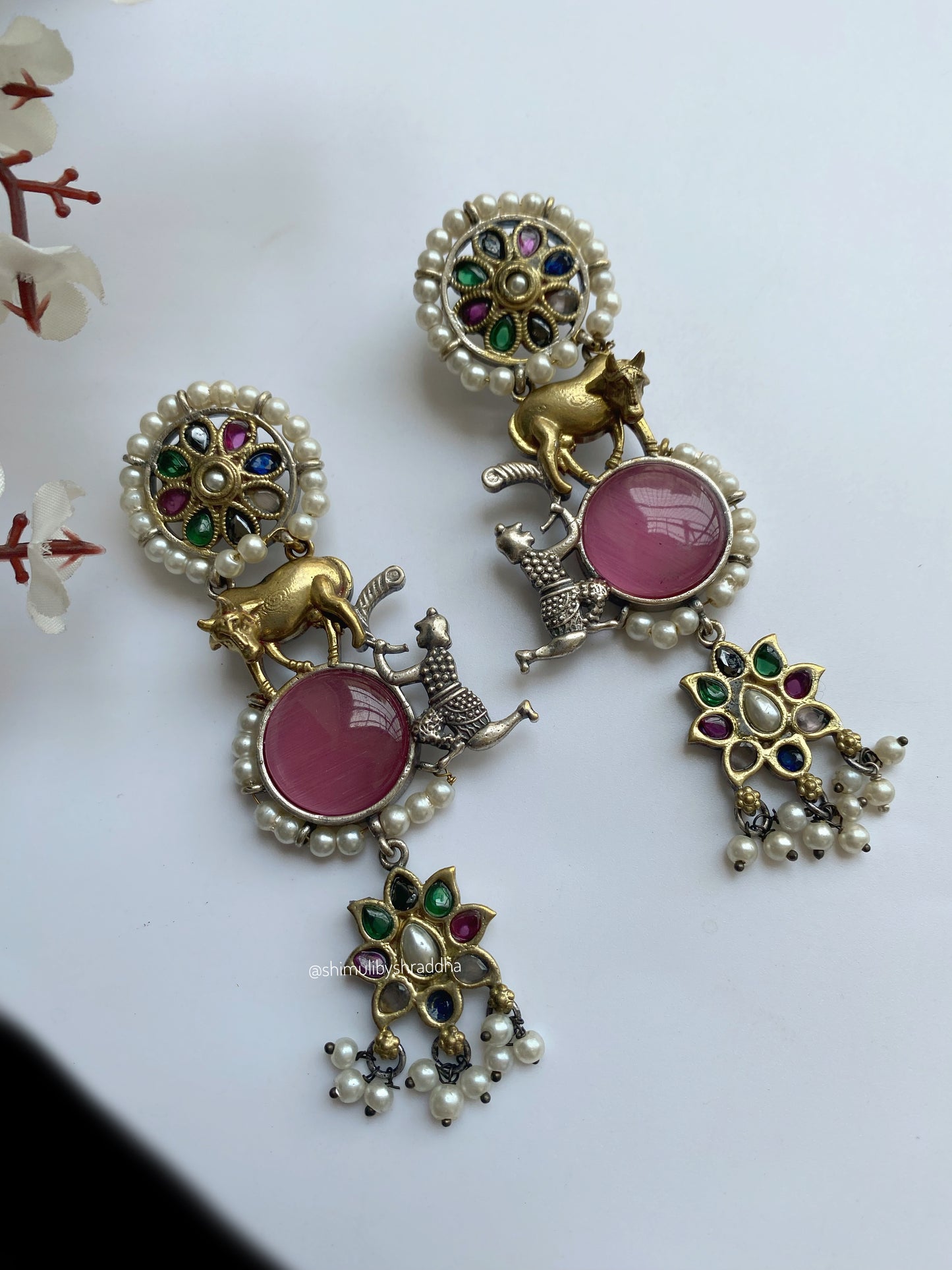 RAJSHRI DUAL TONE STONE EARRINGS