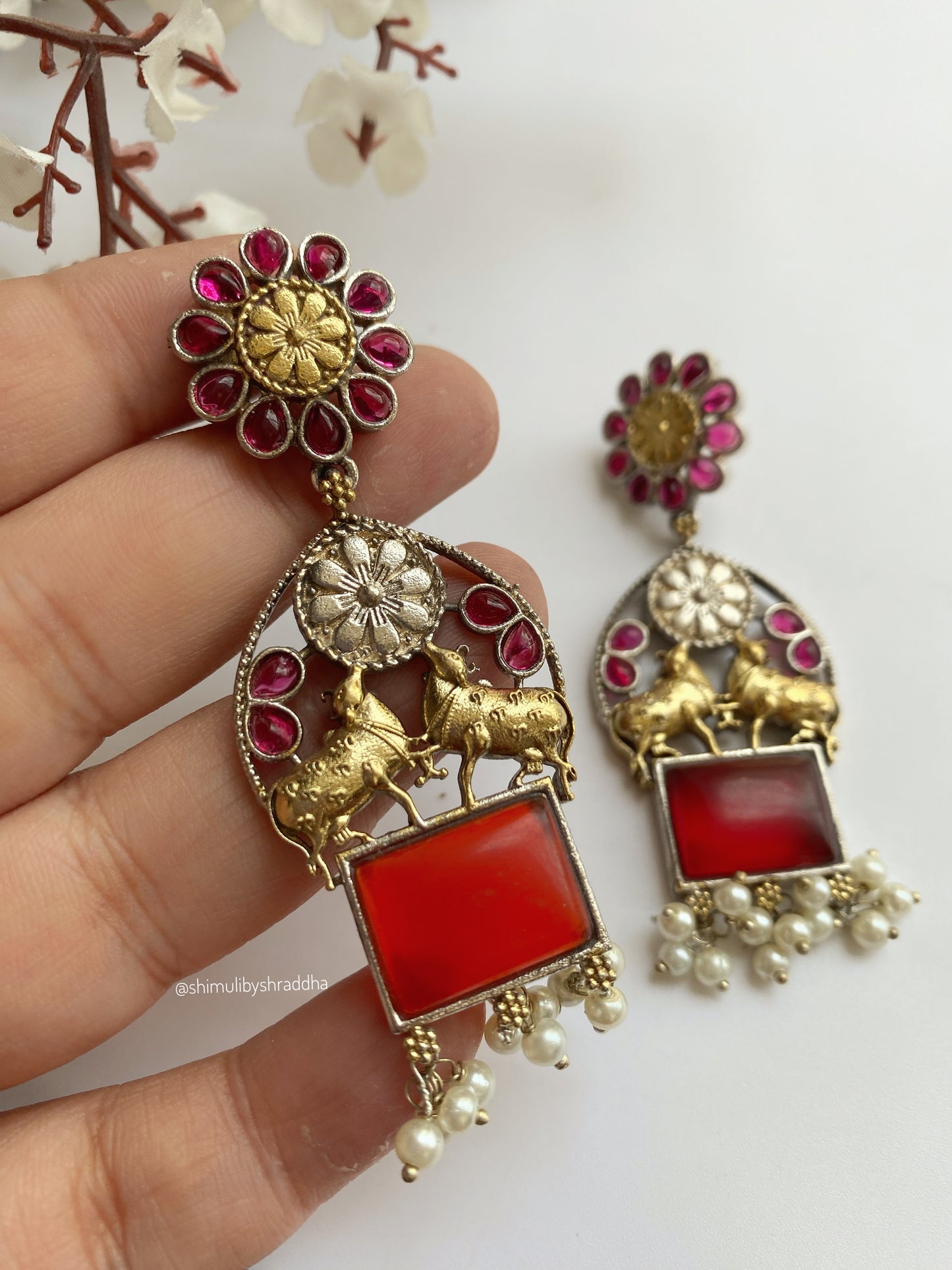 RAGINI DUAL TONE EARRINGS