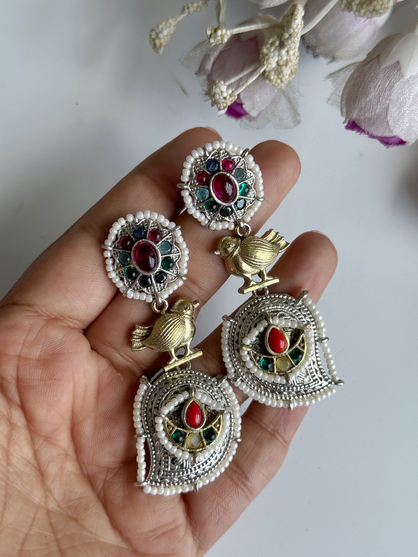VARSHA DUAL TONE EARRINGS