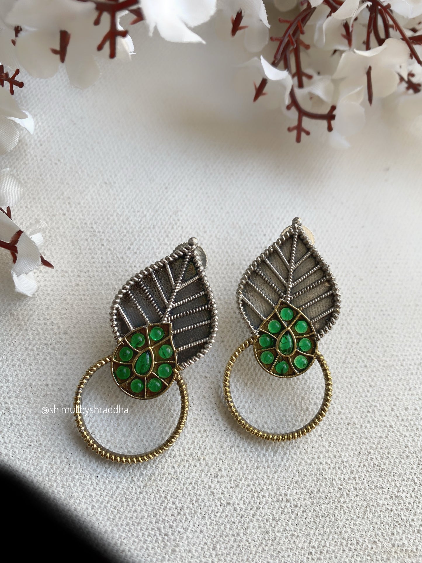 Tulsi dual tone earrings