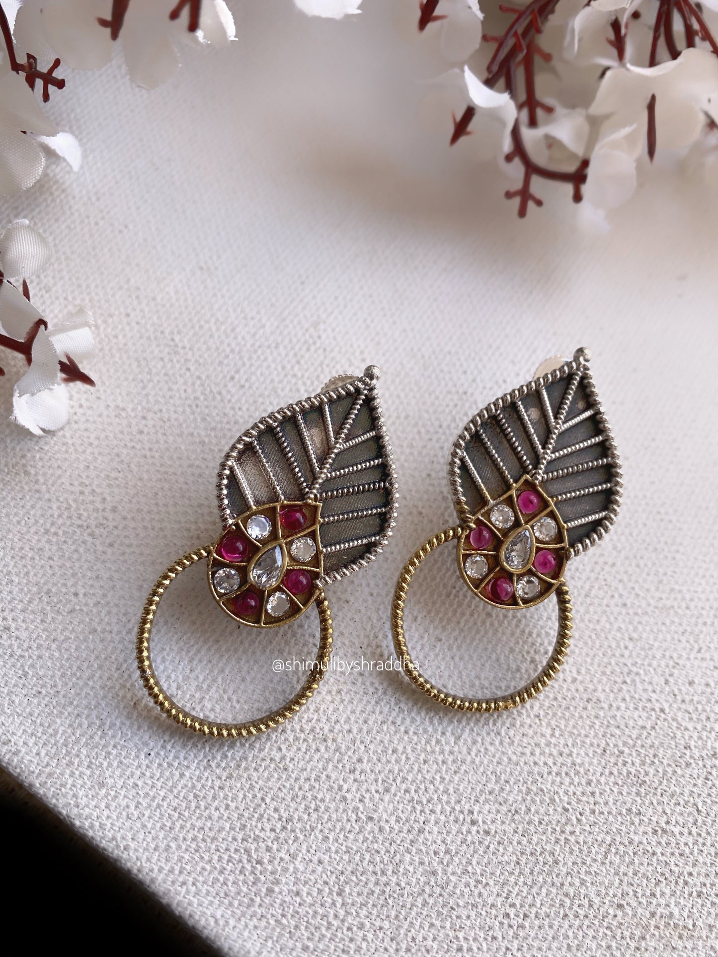 Tulsi dual tone earrings