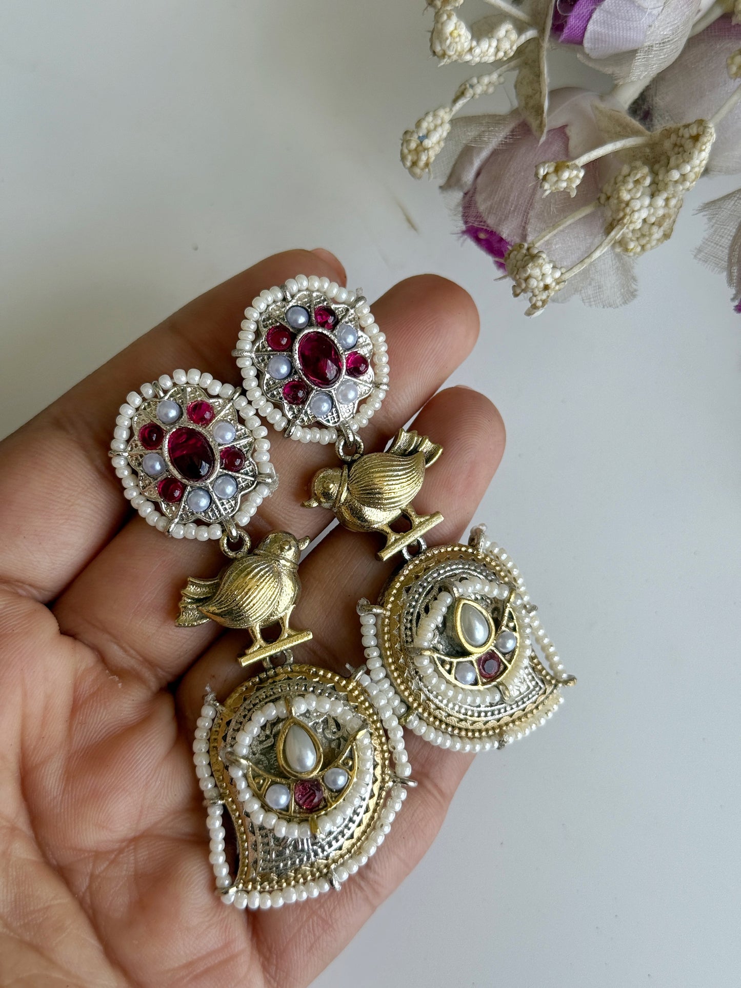 VARSHA DUAL TONE EARRINGS