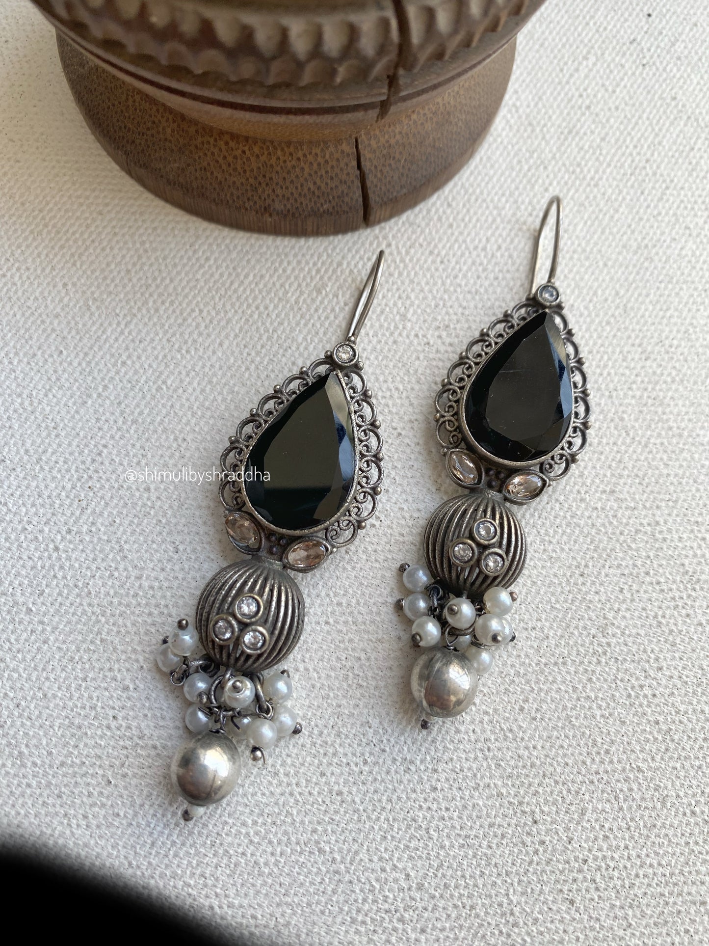 UJHALA STONE HOOK EARRINGS