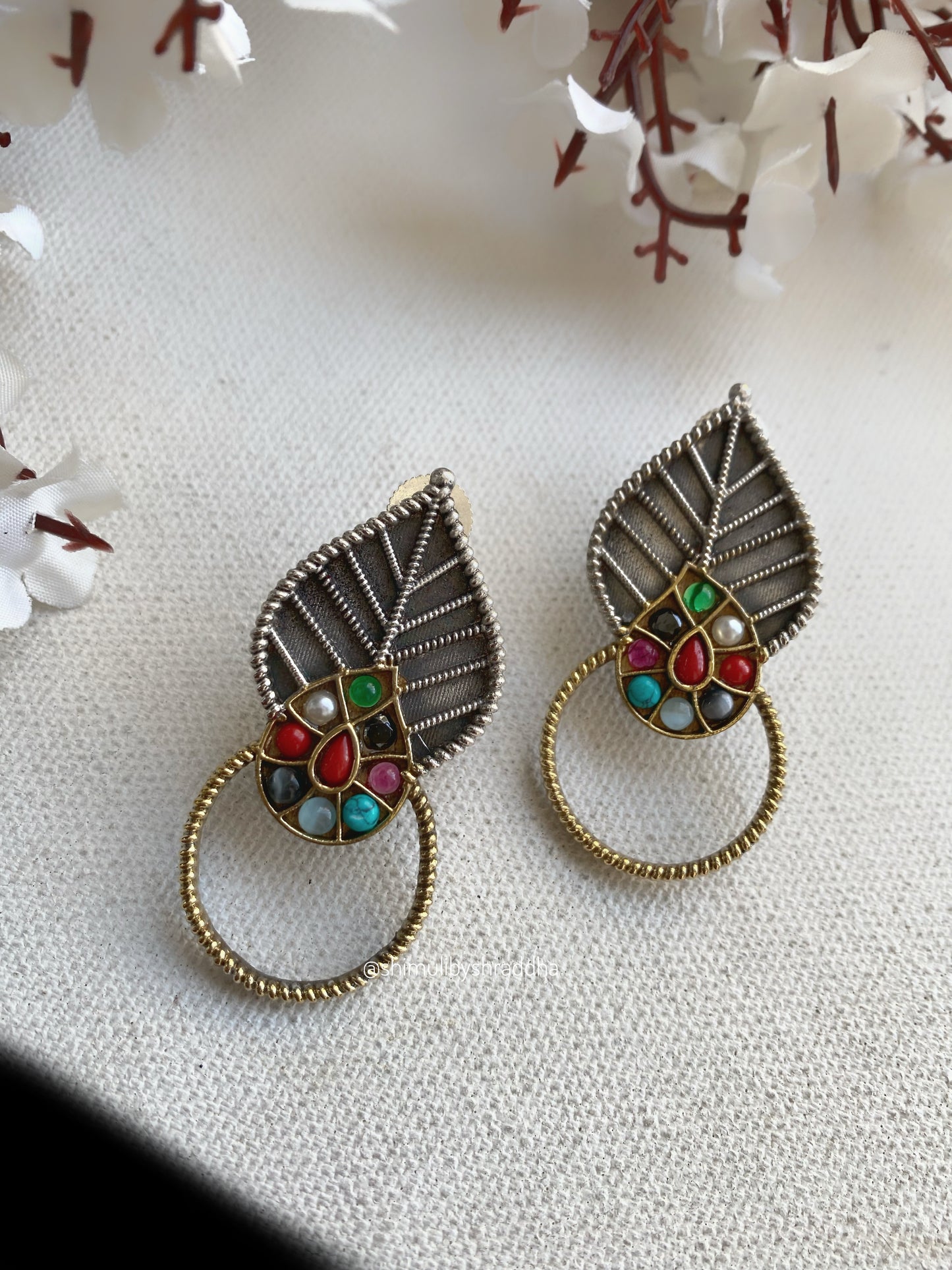 Tulsi dual tone earrings