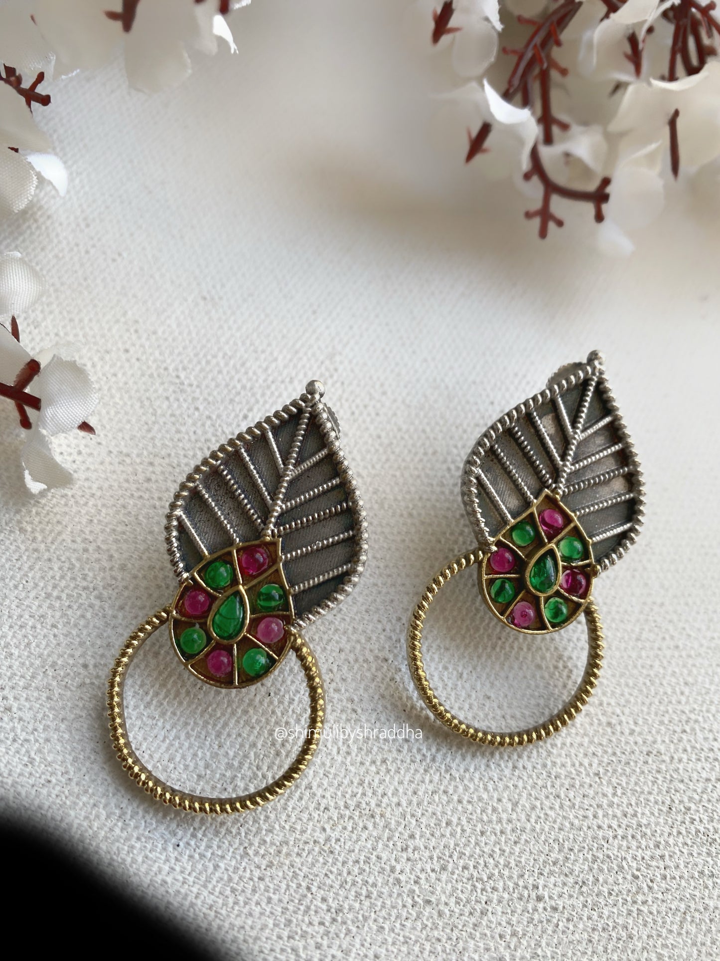 Tulsi dual tone earrings