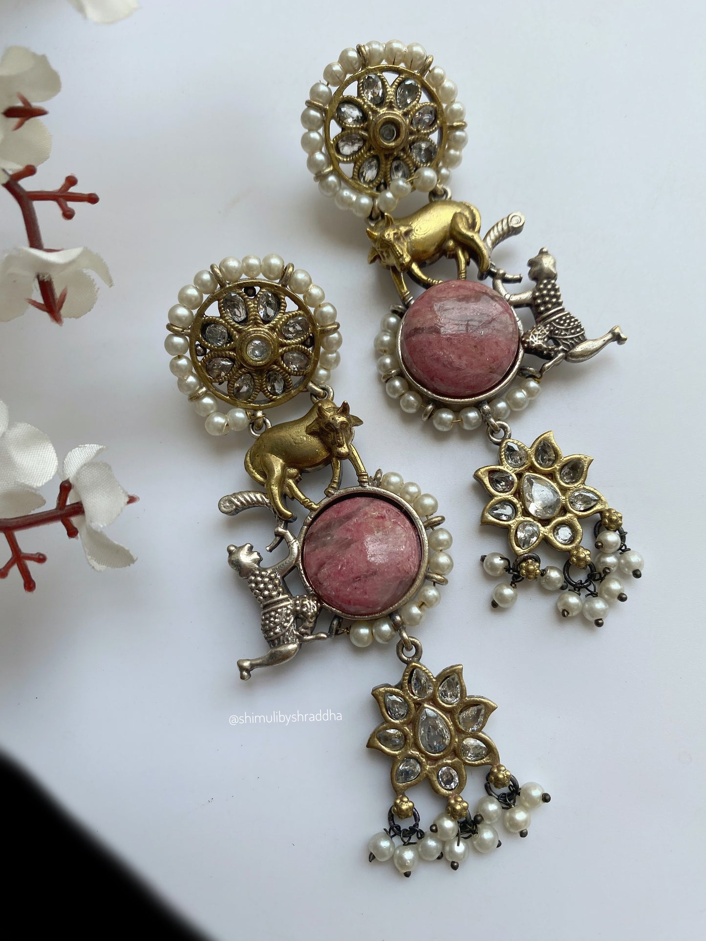 RAJSHRI DUAL TONE STONE EARRINGS