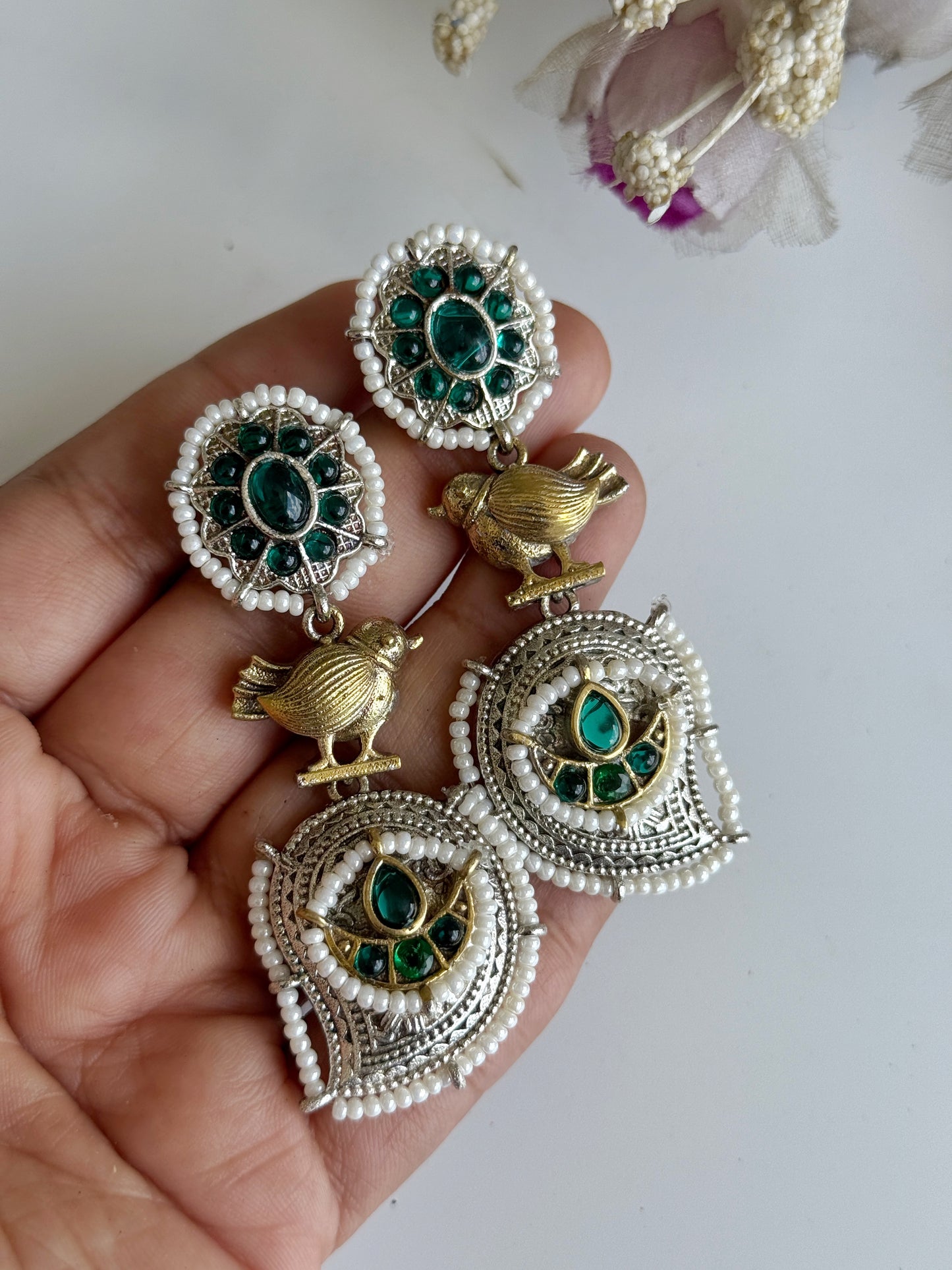 VARSHA DUAL TONE EARRINGS