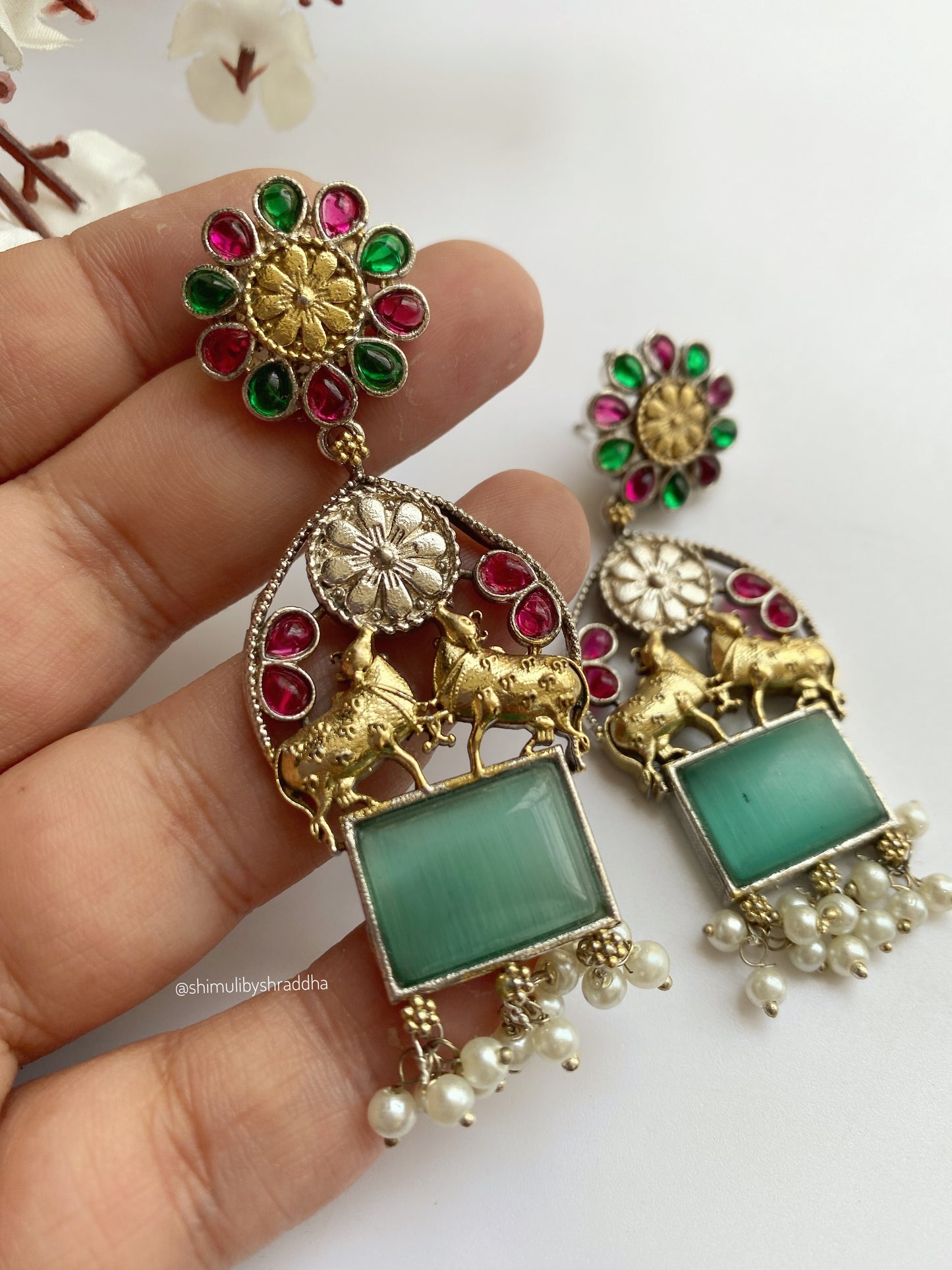 RAGINI DUAL TONE EARRINGS