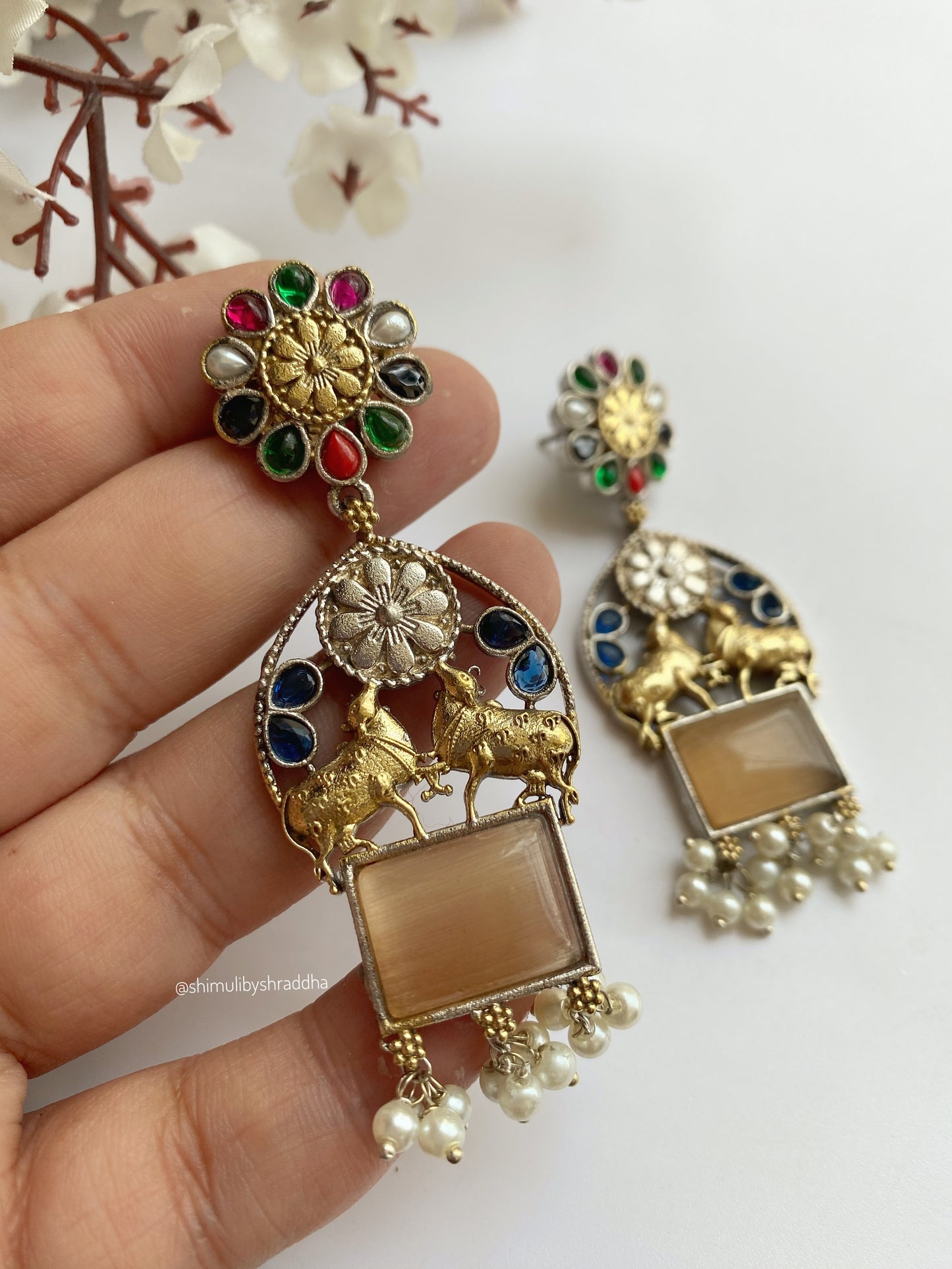 RAGINI DUAL TONE EARRINGS
