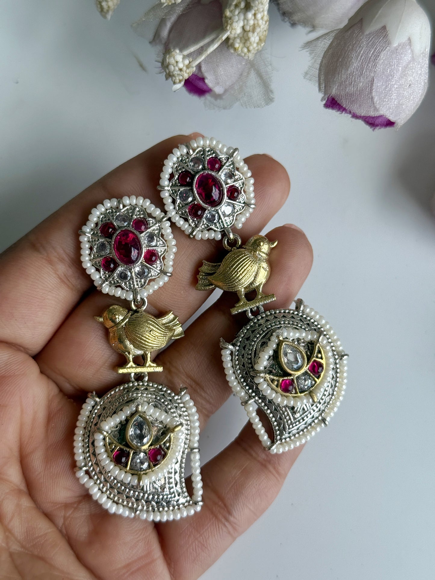 VARSHA DUAL TONE EARRINGS