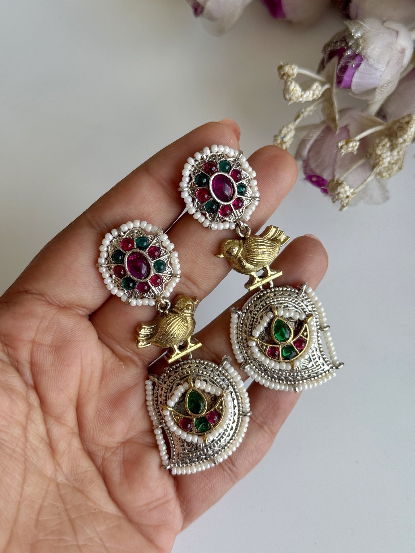 VARSHA DUAL TONE EARRINGS