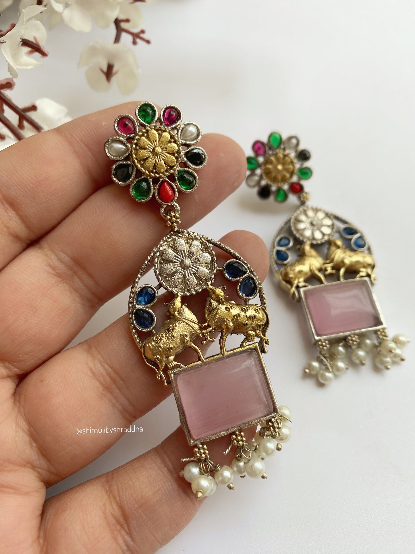 RAGINI DUAL TONE EARRINGS
