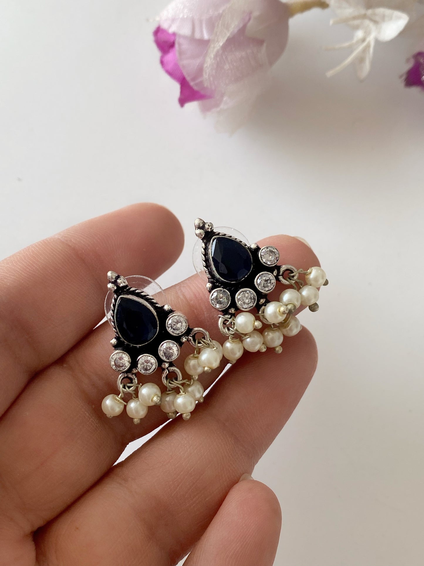 GERMAN SILVER STUD EARRINGS