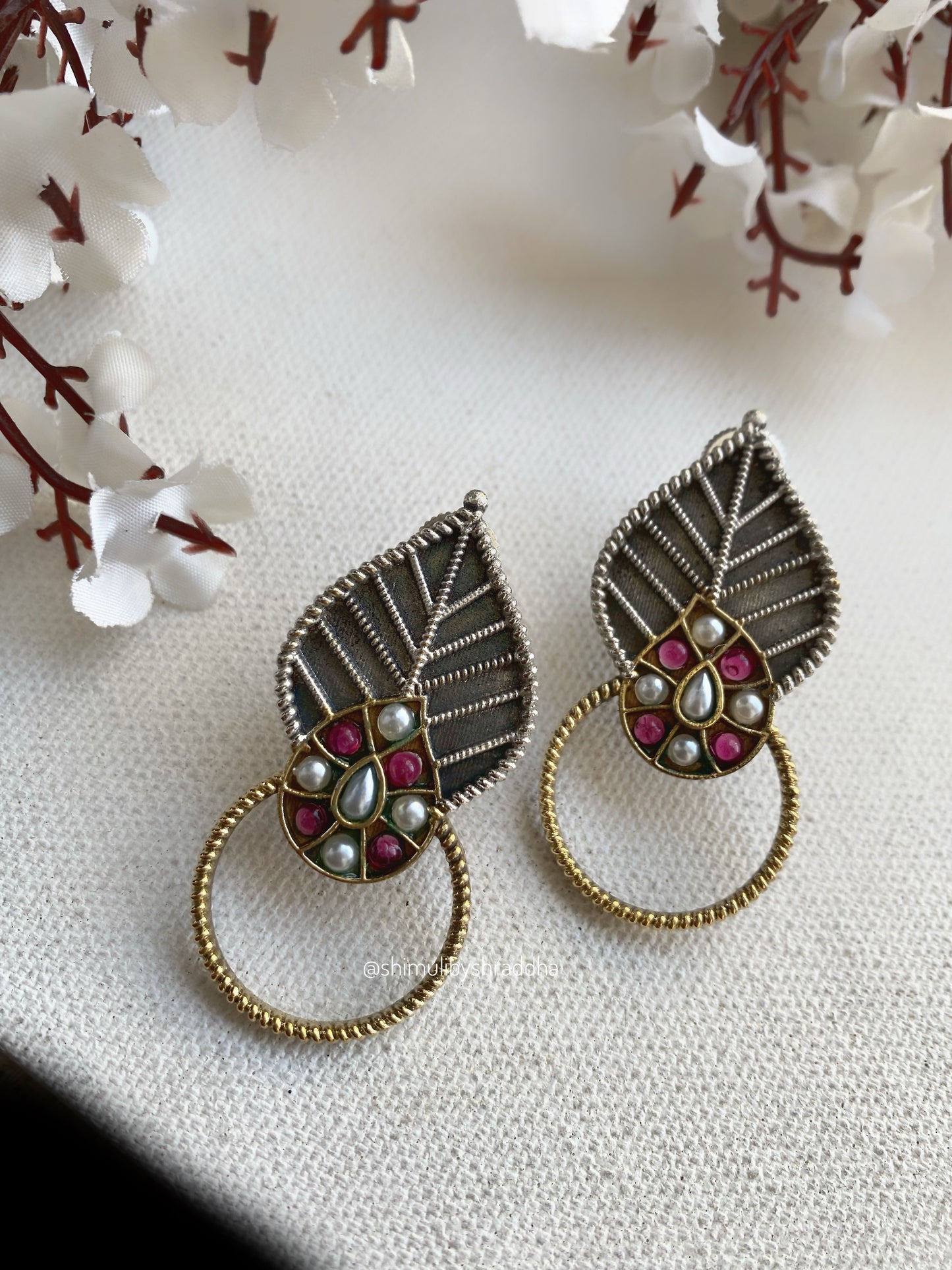 Tulsi dual tone earrings