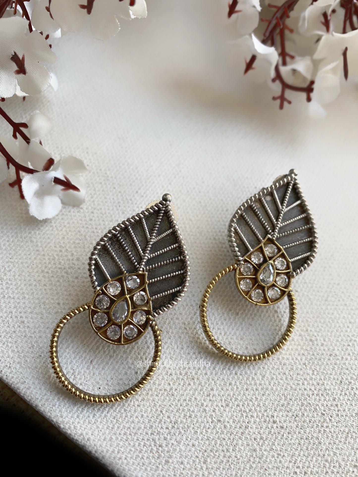 Tulsi dual tone earrings
