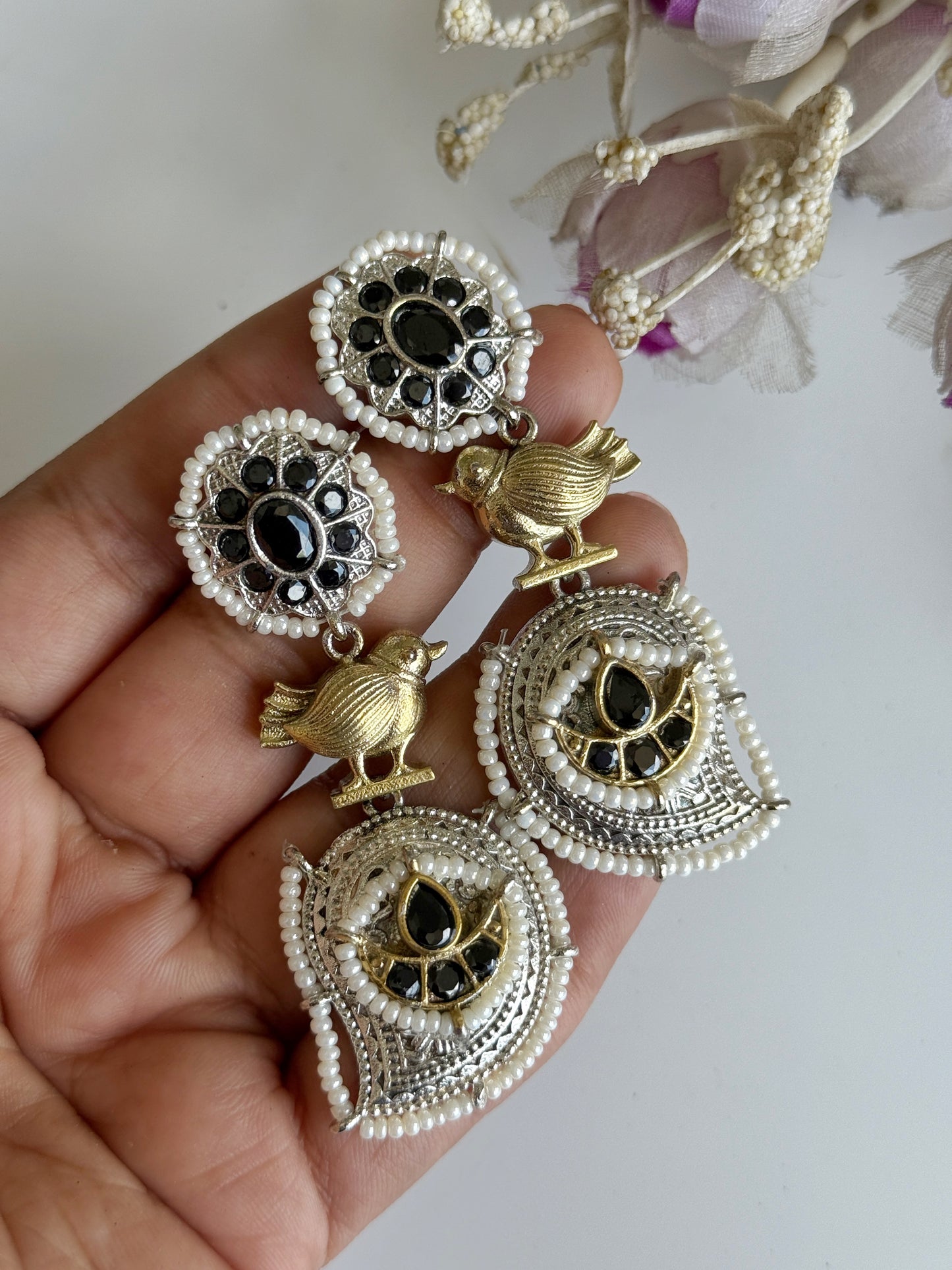 VARSHA DUAL TONE EARRINGS
