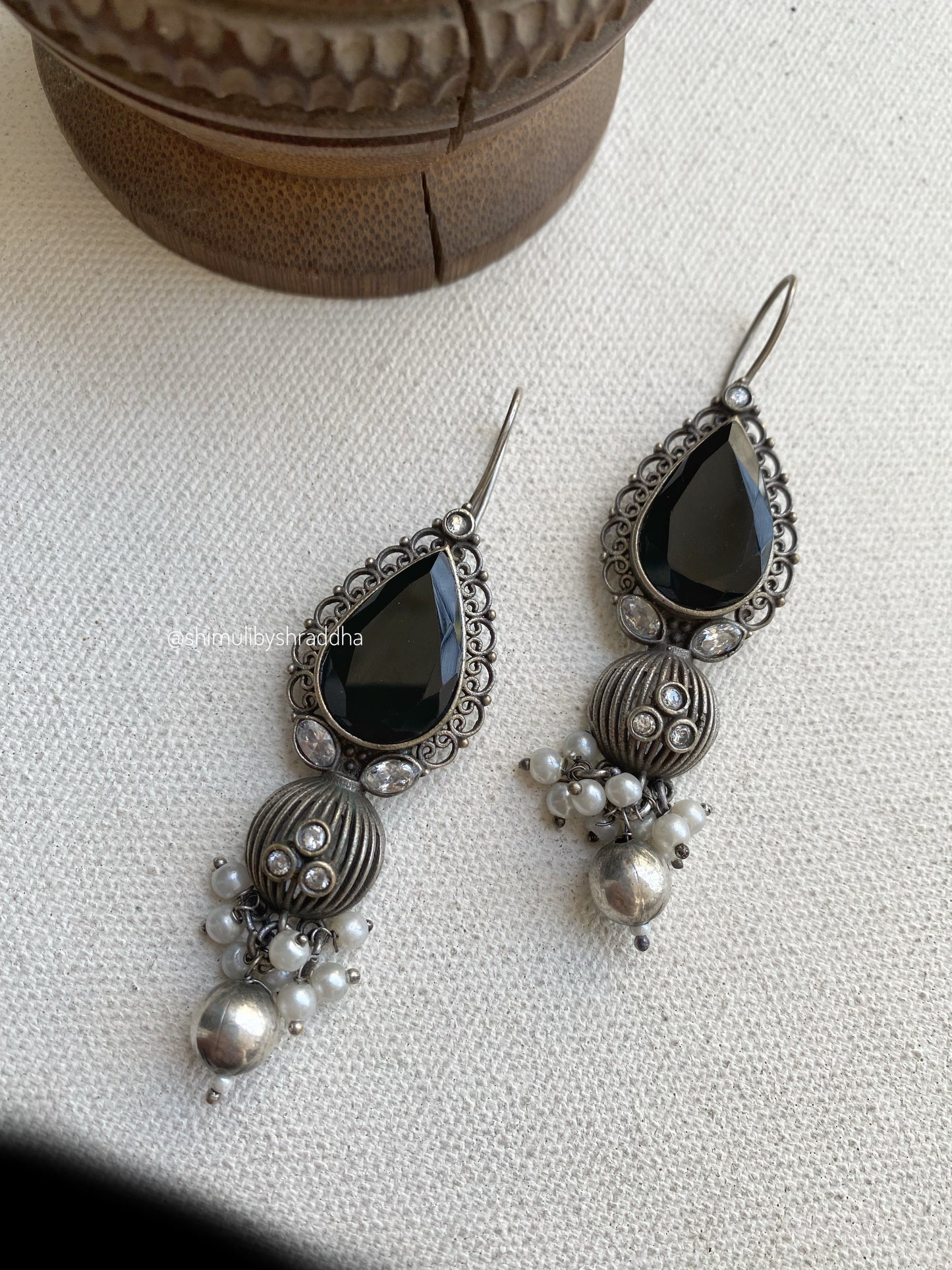 UJHALA STONE HOOK EARRINGS