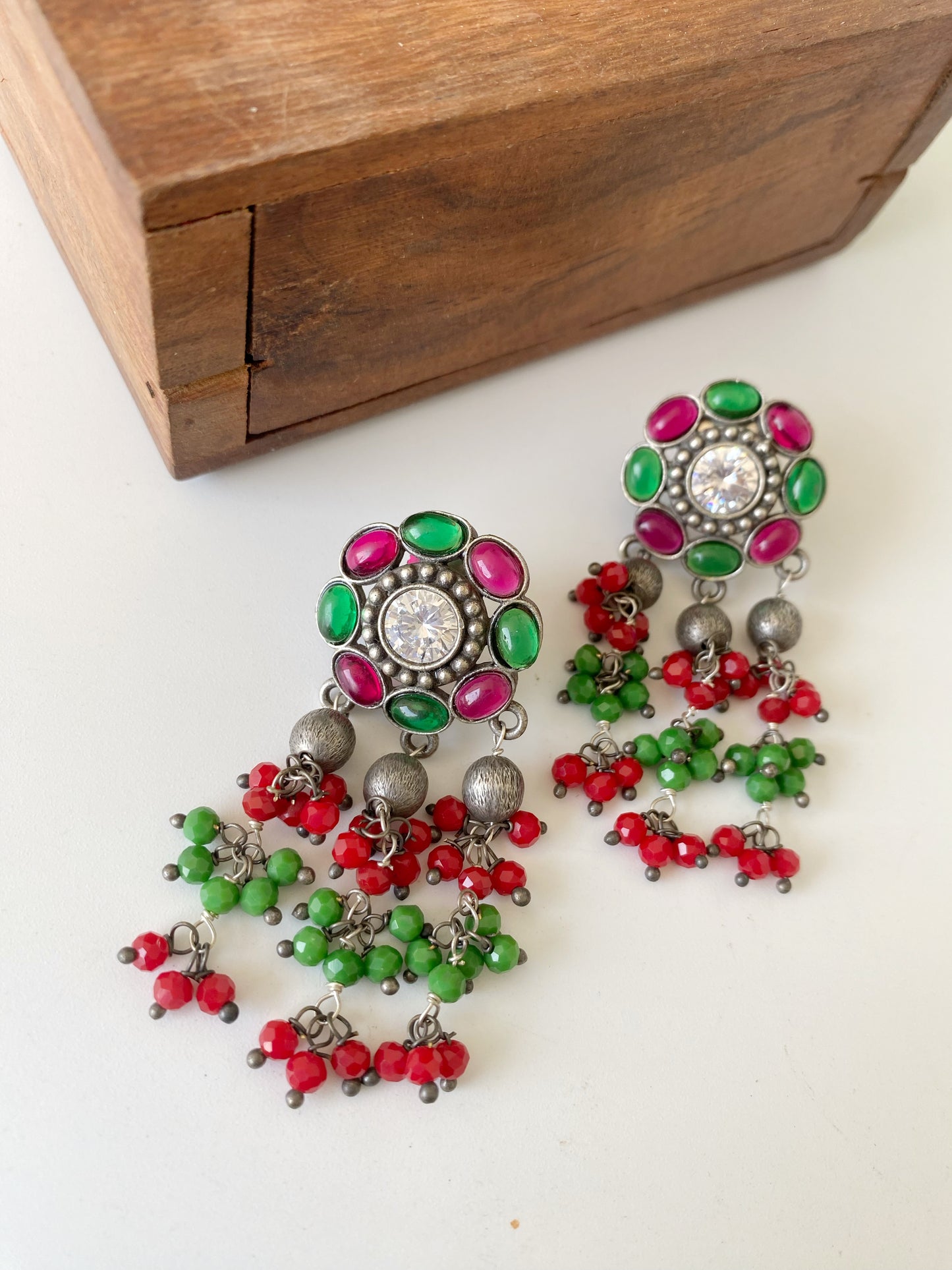 SILVERLOOKALIKE KEMP EARRINGS