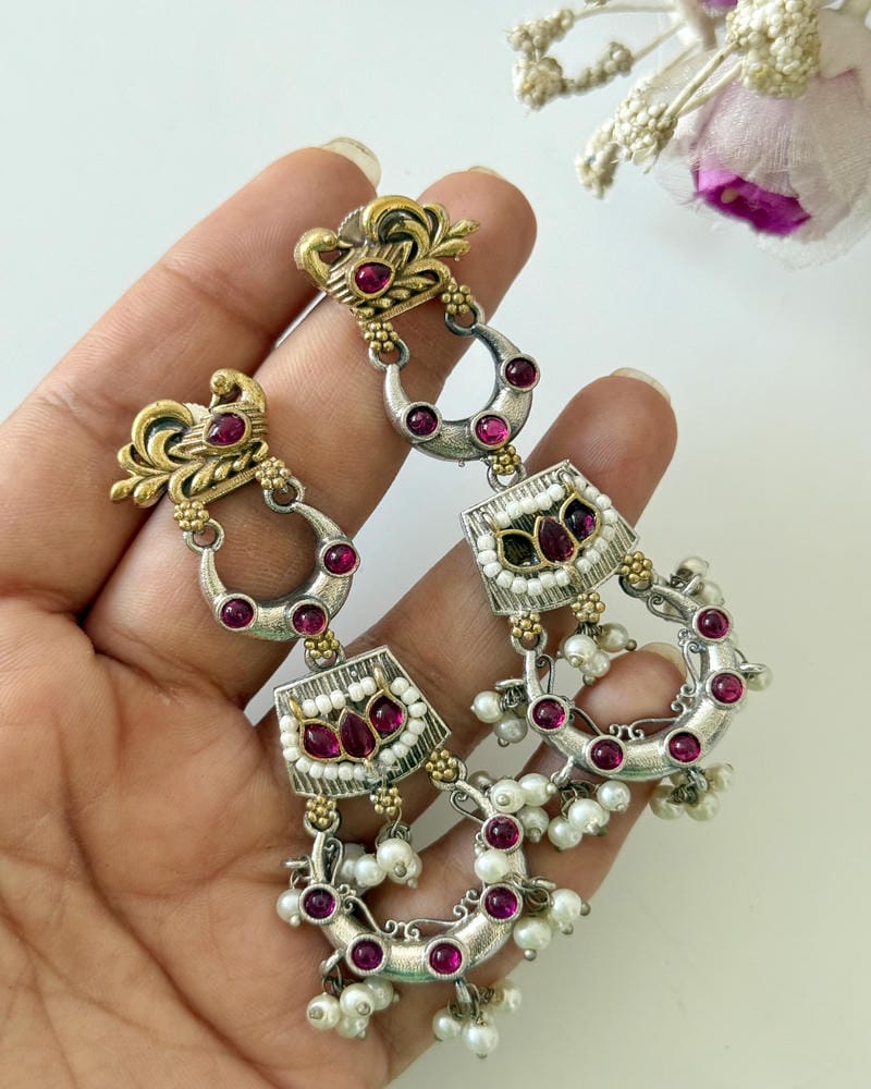 AKANKSHA DUAL TONE EARRINGS