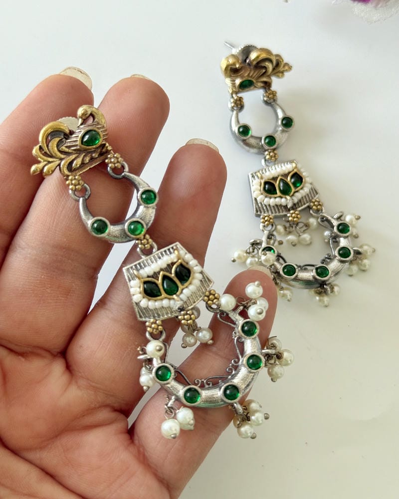 AKANKSHA DUAL TONE EARRINGS