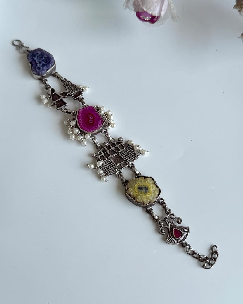 OXIDISED NATURAL STONE BRACELETS