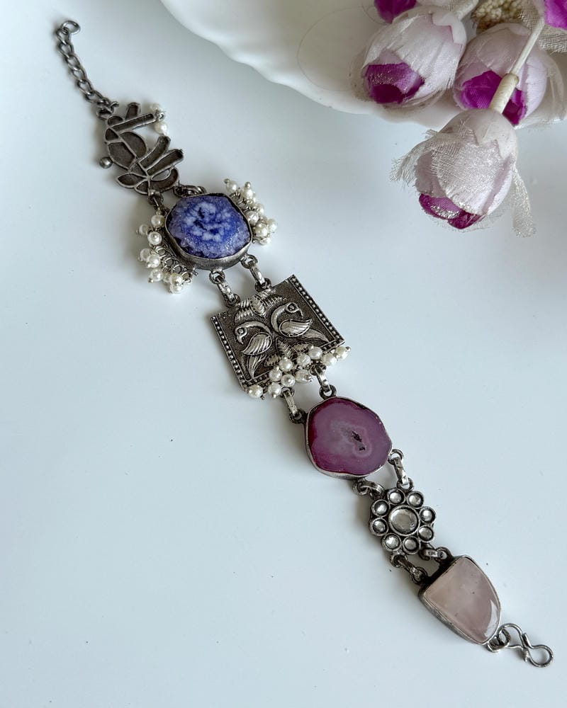 OXIDISED NATURAL STONE BRACELETS
