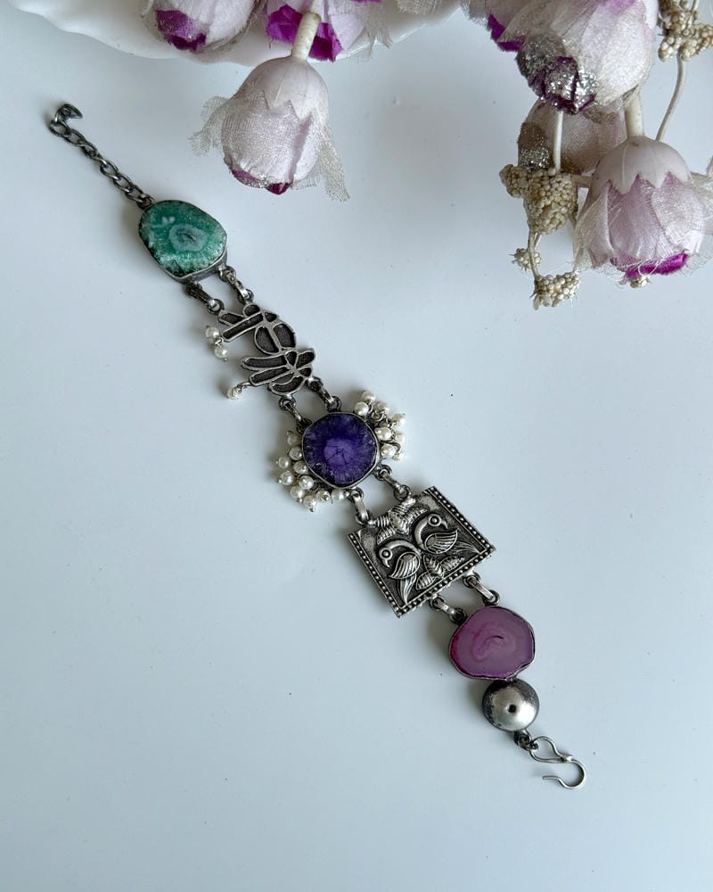 OXIDISED NATURAL STONE BRACELETS