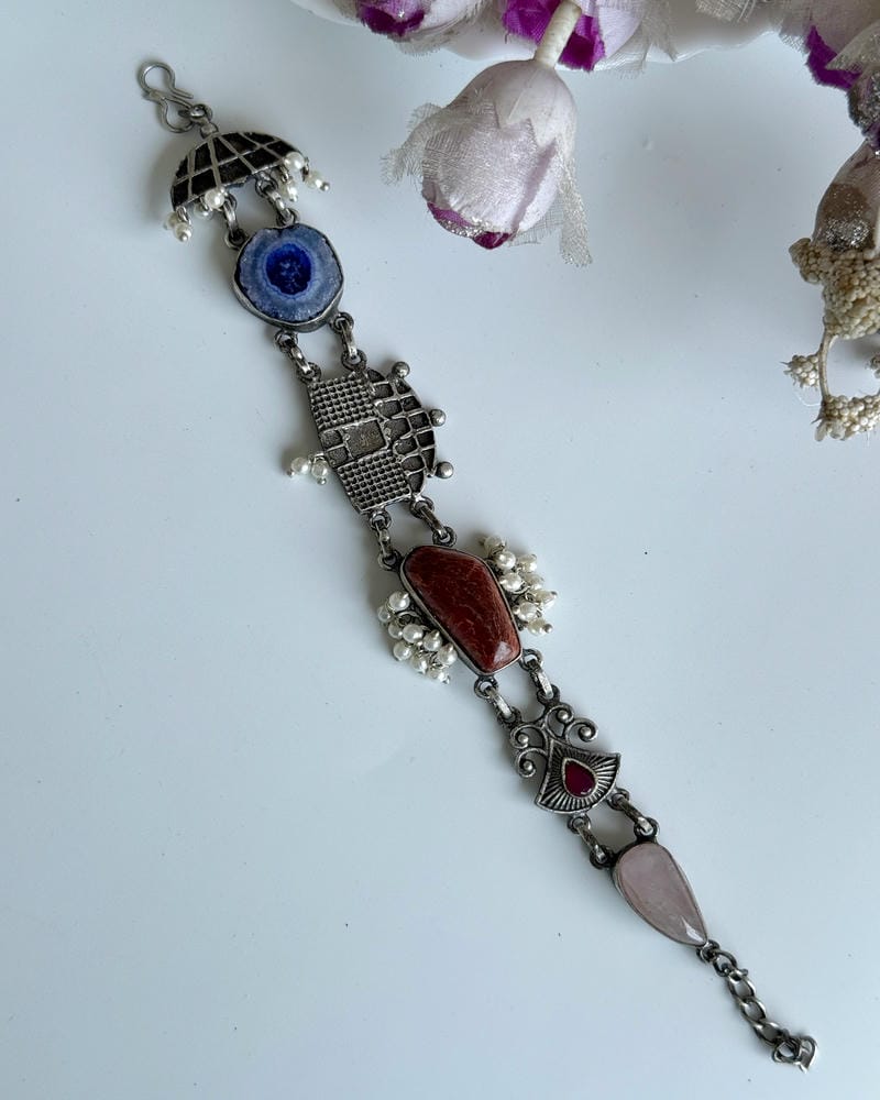 OXIDISED NATURAL STONE BRACELETS