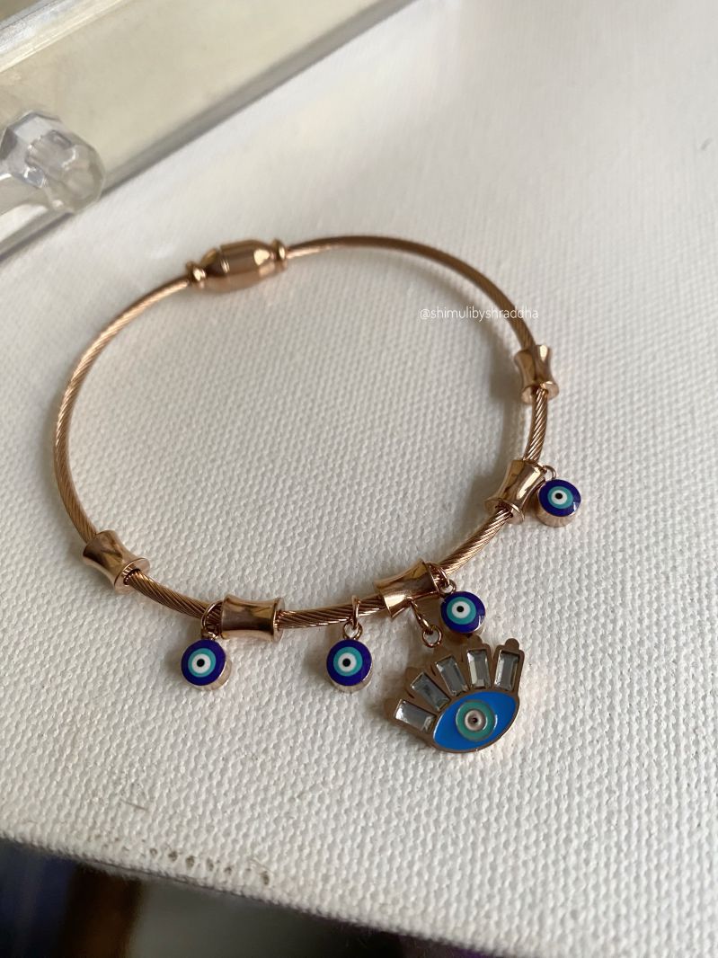 CAROLINE EVIL EYE BRACELET - ROSE GOLD