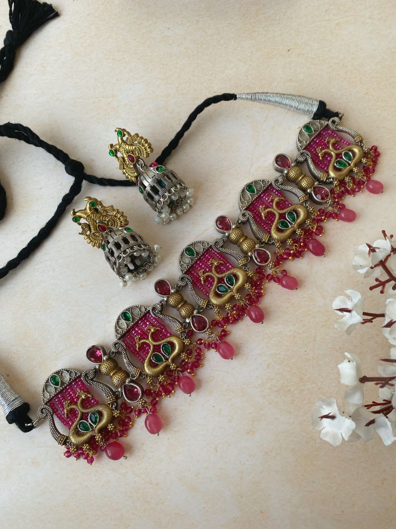 NEELIMA DUAL TONE CHOKER SET