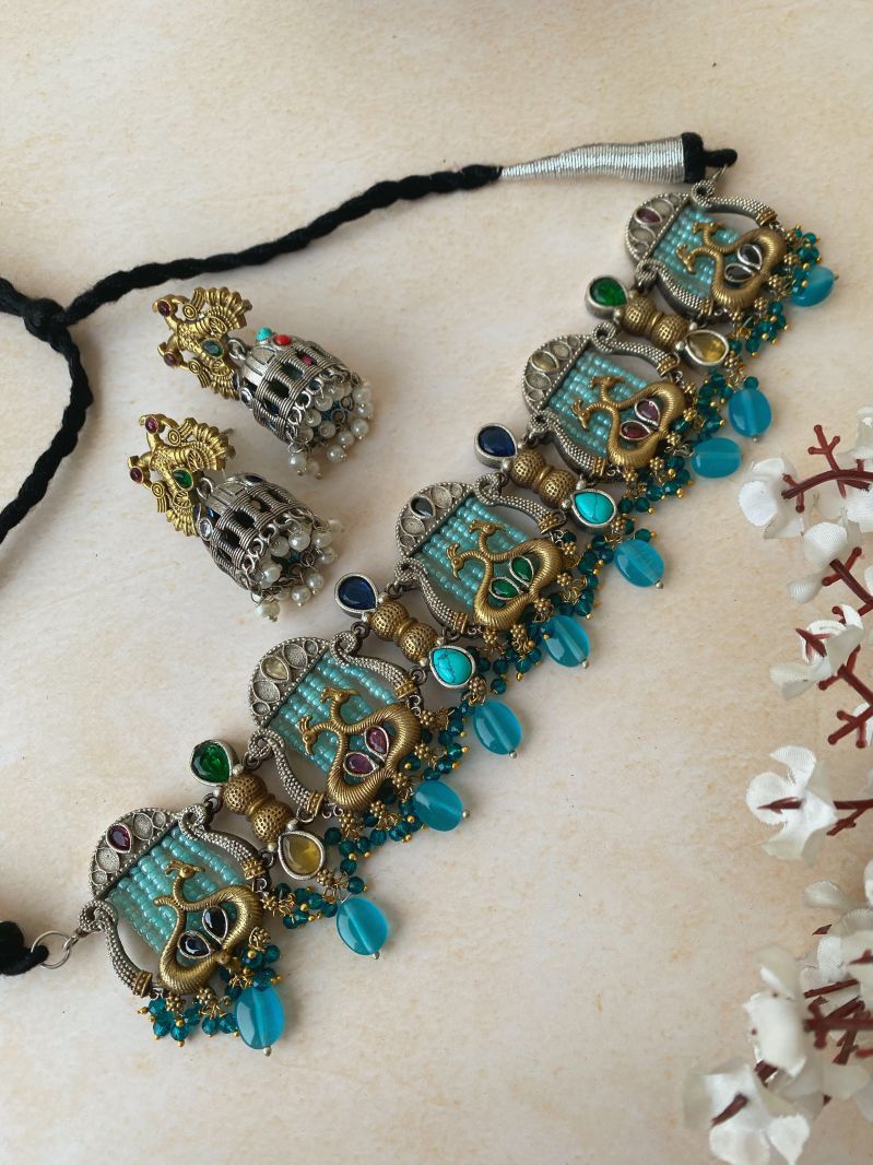 NEELIMA DUAL TONE CHOKER SET