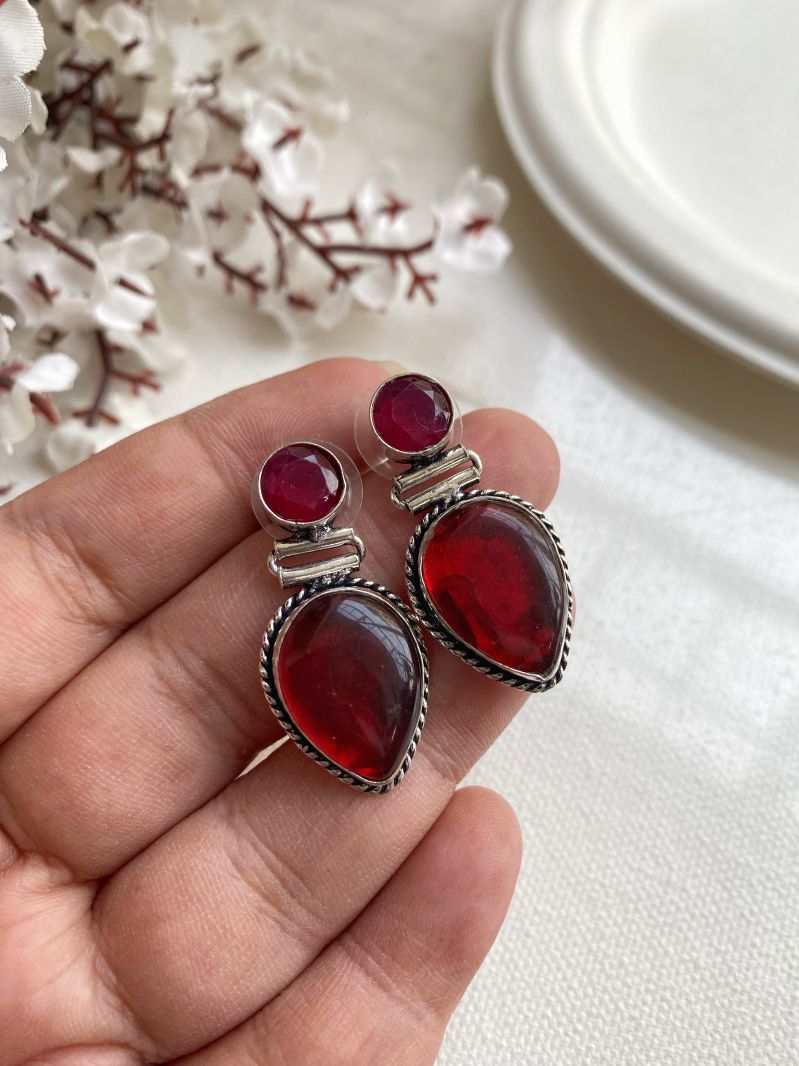 GERMAN SILVER STUD EARRINGS