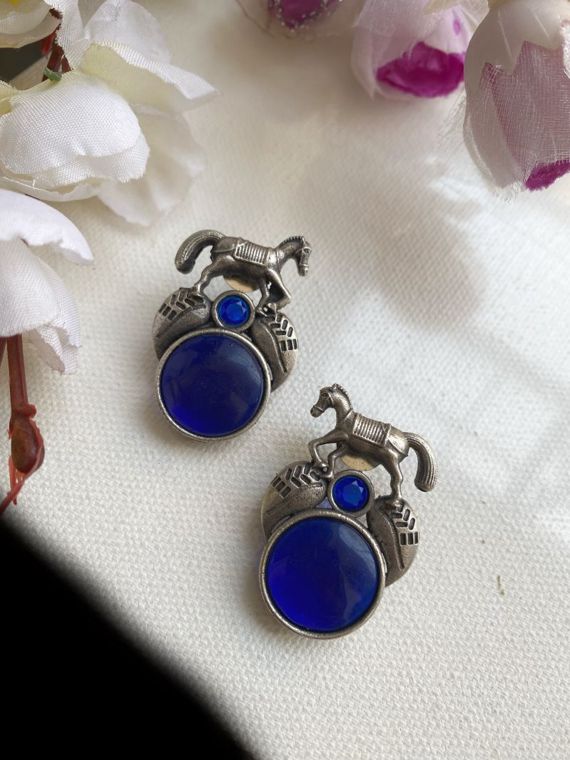 SILVERLOOKALIKE STUD EARRINGS