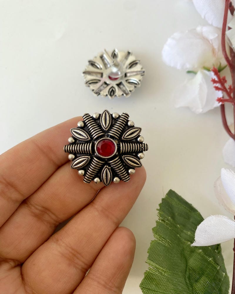 GERMAN SILVER STUD EARRINGS
