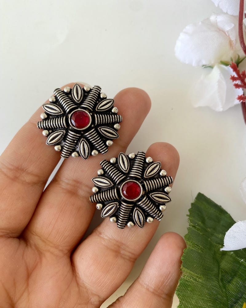 GERMAN SILVER STUD EARRINGS