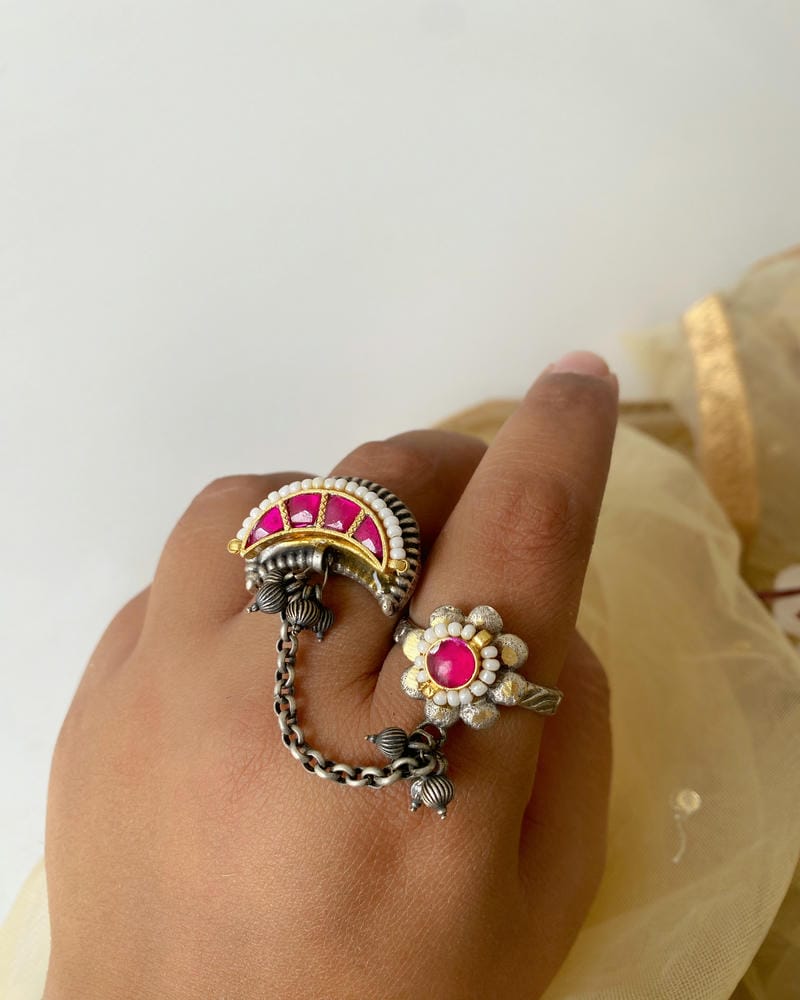 AFREEN KUNDAN CHAIN RING