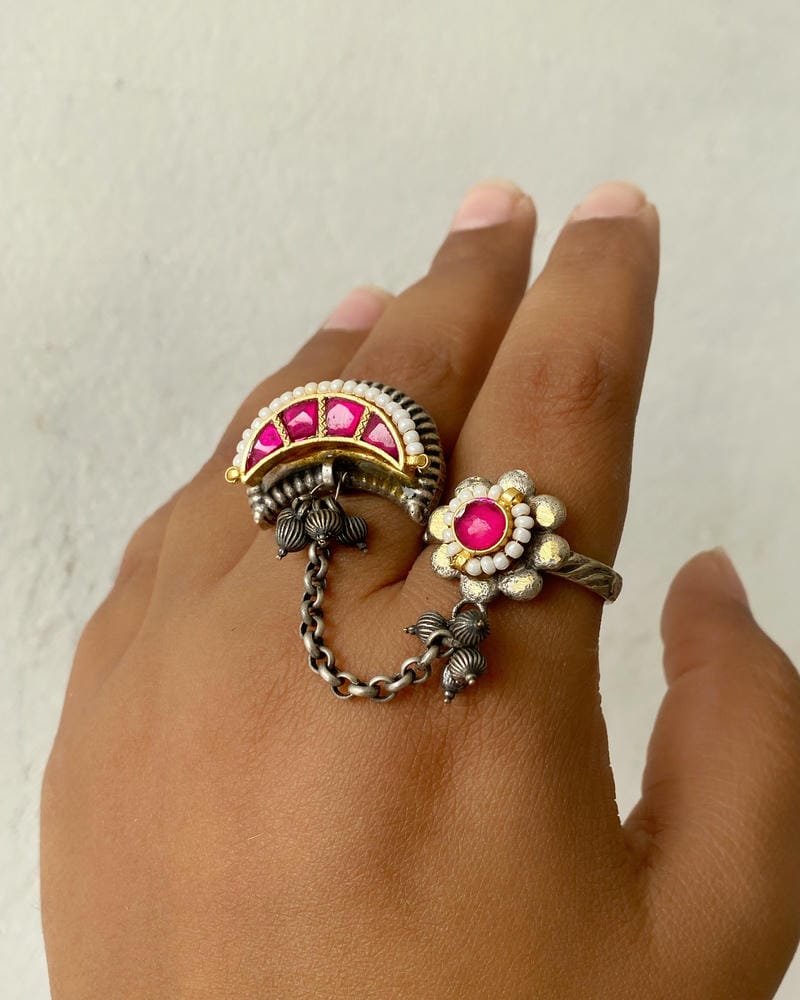 AFREEN KUNDAN CHAIN RING