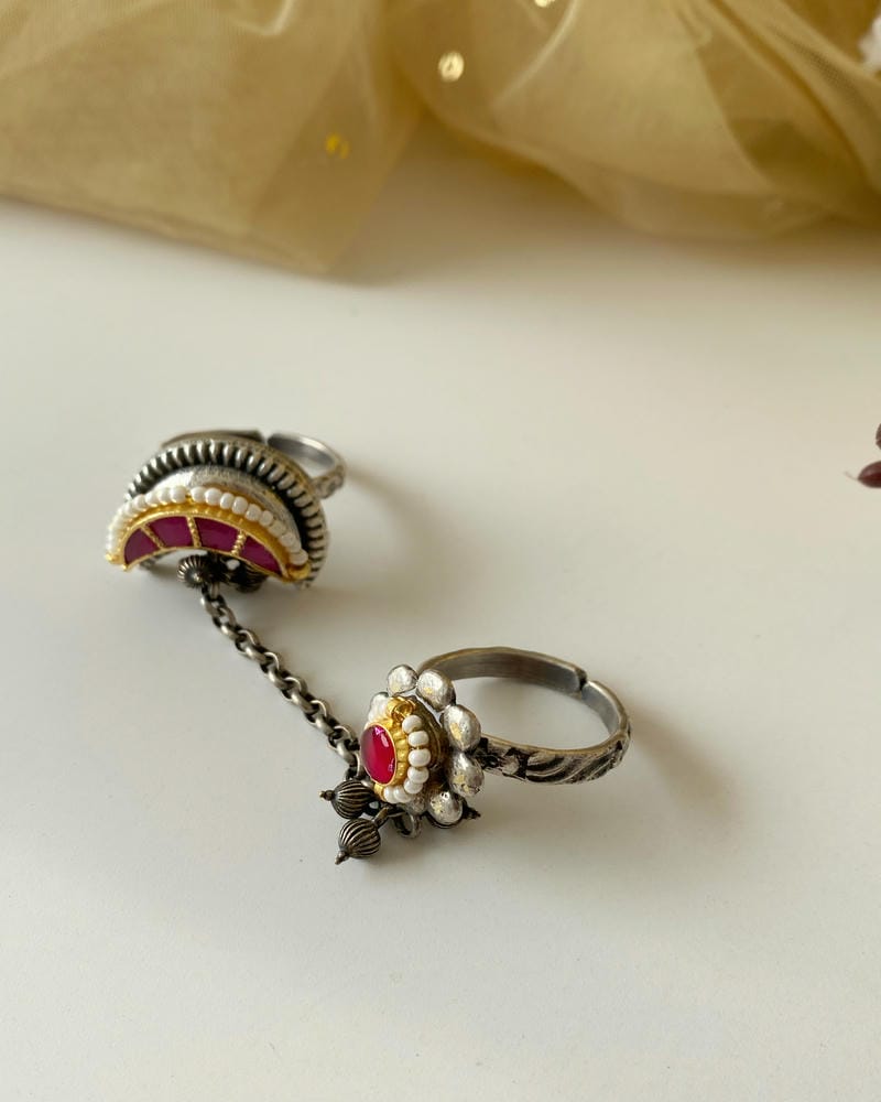 AFREEN KUNDAN CHAIN RING