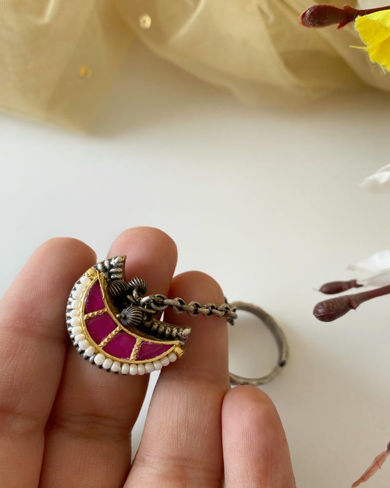 AFREEN KUNDAN CHAIN RING