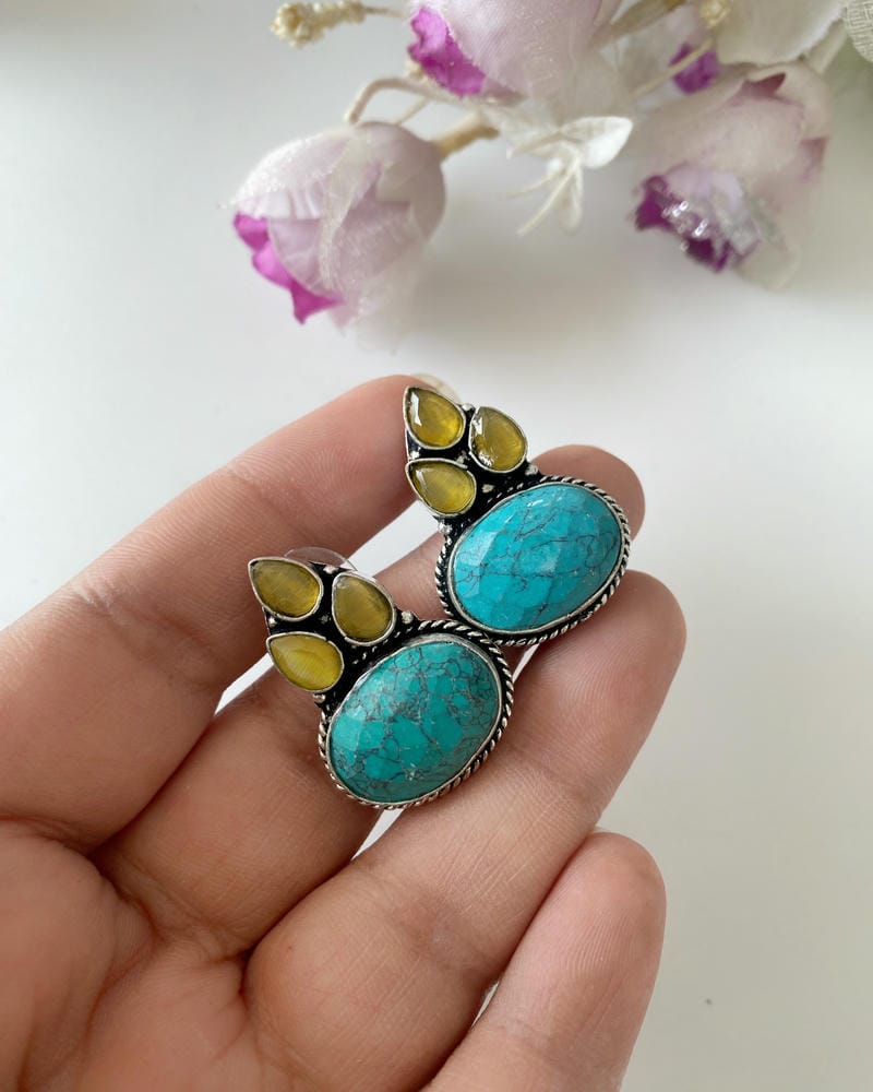 GERMAN SILVER STUD EARRINGS