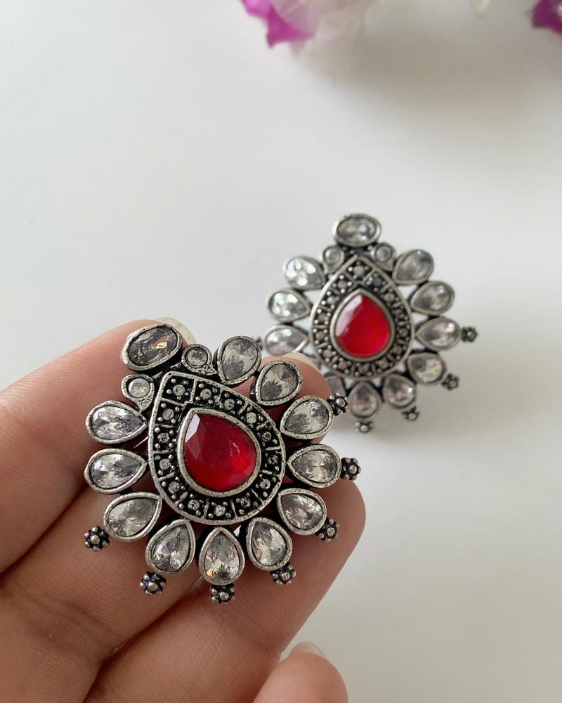 GERMAN SILVER STUD EARRINGS