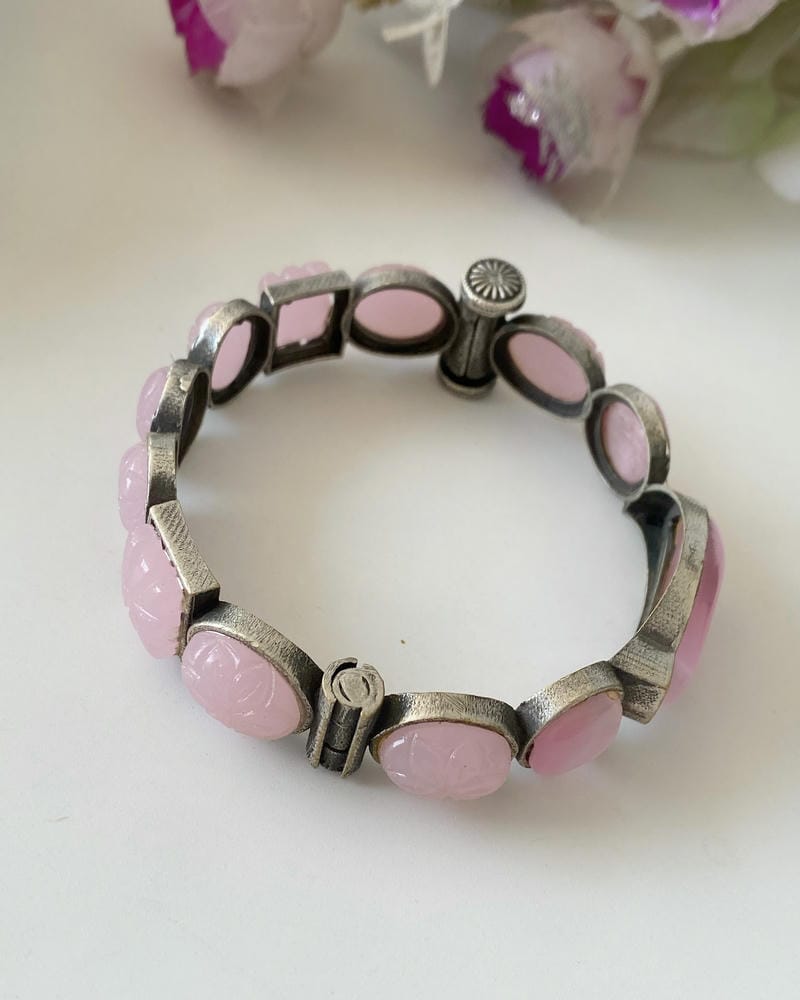 SILVERLOOKALIKE STONE BANGLE