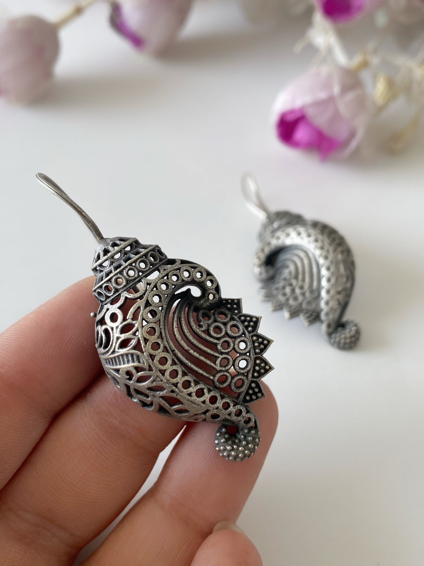 SILVERLOOKALIKE HOOK EARRINGS
