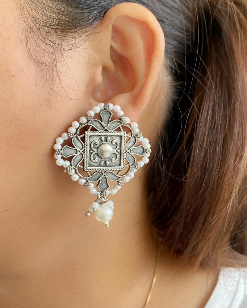 SILVERLOOKALIKE EARRINGS