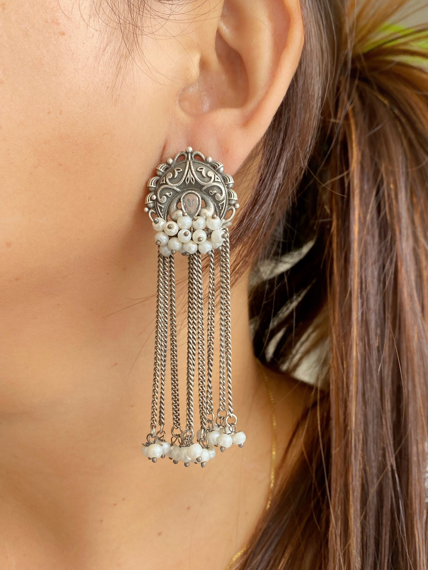 SILVERLOOKALIKE EARRINGS