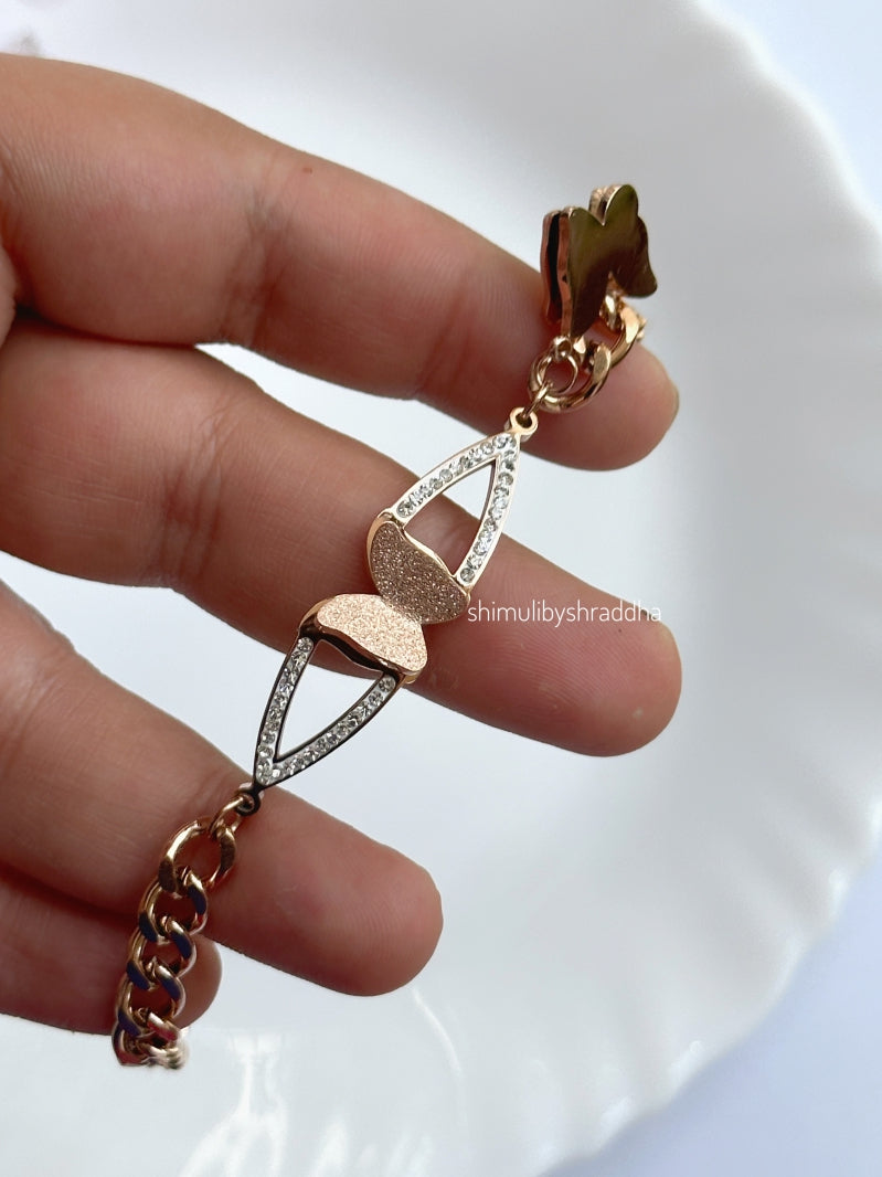 DOUBLE BUTTERFLY CHAIN BRACELET