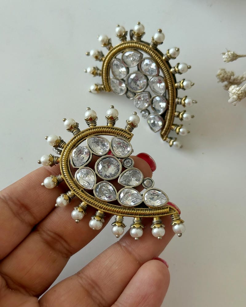 VAMIKA DUAL TONE CUFF EARRINGS